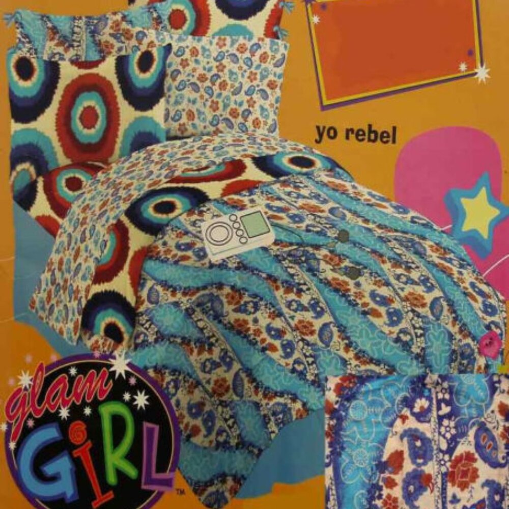 Glam Girl Yo Rebel Paisley (5) Pc Multicolor Twin Comforter Set  -New-